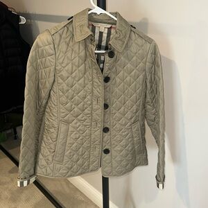 Burberry Brit Diamond Quilted Jacket Taupe Size XS
